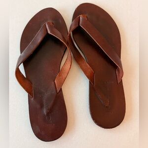 J Crew Minimalist Genuine Leather Sandals Flip Flops Sz 6